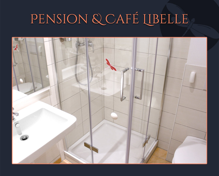 Pension Cafe Libelle Elxleben Arnstadt Erfurt - Zimmer für 4 Personen Bad